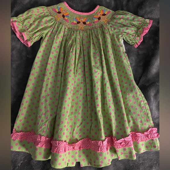 Surcie Other - Surcie Smocked Turkey Thanksgiving Polka Dot Dress sz 18m
